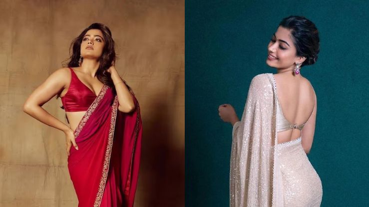 Rashmika Mandanna hot saree pics