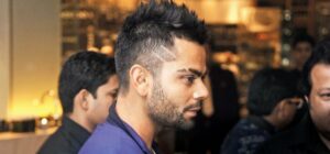 Virat Kohli spike haircut with lines on the side