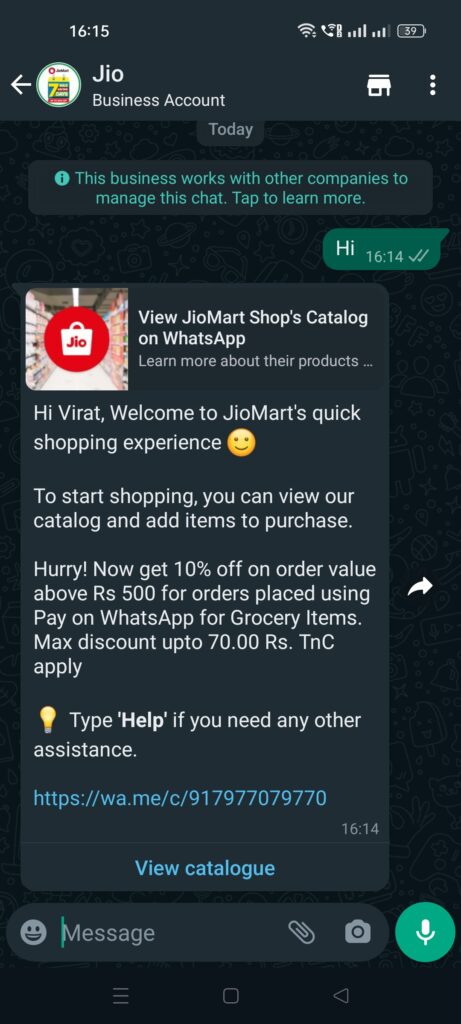 JioMart Offers Exclusive Discounts on WhatsApp: Here's How to Get the Benefit