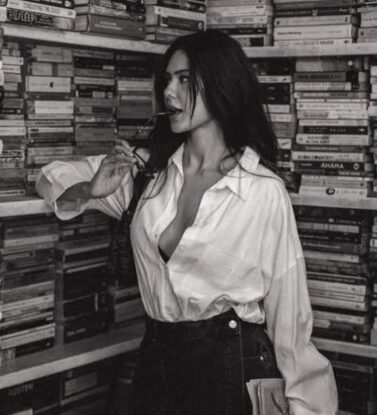 Sonam Bajwa hot library look pic