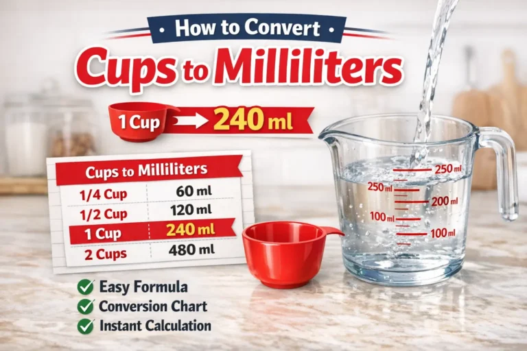 How to Convert cups to milliliter