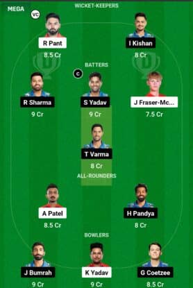 IPL 2024 Match 43: DC vs MI Dream11 Prediction Today Match