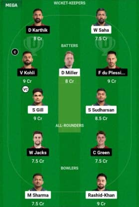 IPL 2024 Match 45: GT vs RCB Dream11 Prediction Today Match