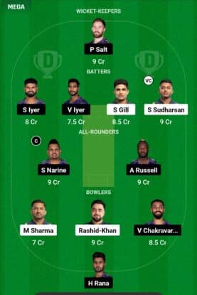 IPL 2024, Match 63, GT vs KKR: Dream11 Prediction Today Match