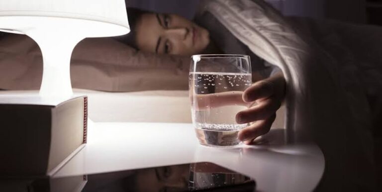 Drinking water at night
