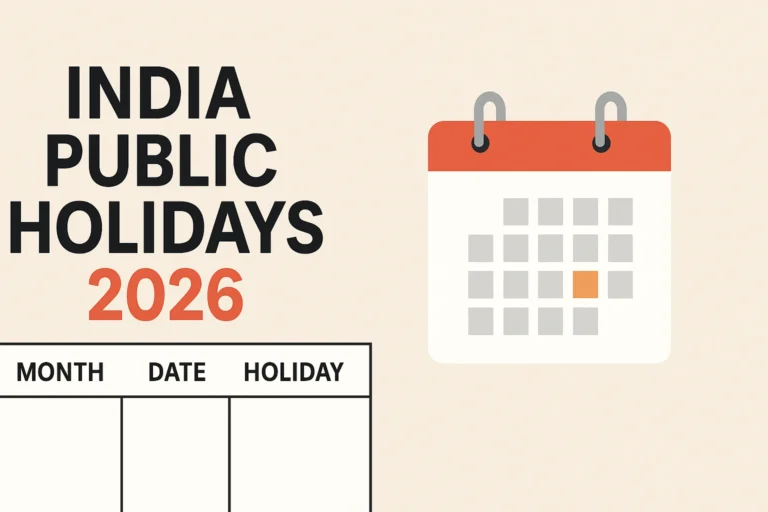 India Public Holidays 2026: Month-Wise Complete List