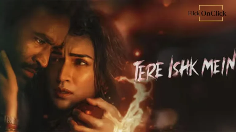 Tere Ishk Mein Movie Review: Dhanush and Kriti Sanon’s Intense Love Story Hits Theaters Today Dhanush and Kriti Sanon as Shankar and Mukti in Tere Ishk Mein movie poster, romantic Hindi film directed by Aanand L. Rai with music by A. R. Rahman.