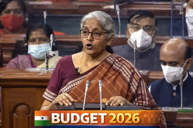 Finance Minister presenting Budget 2026 in Parliament