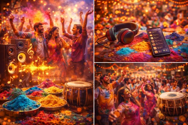 Holi Celebration with Music and Colors
