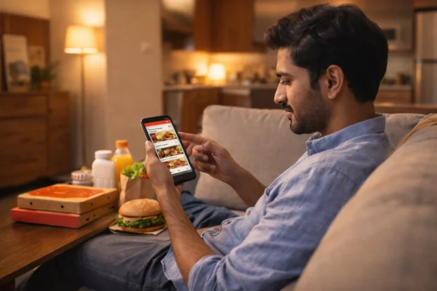 Man Ordering Food Via the Best Food Delivery Apps
