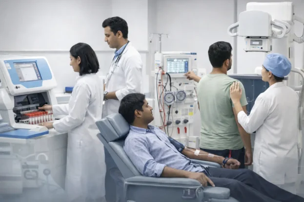 Medical Professionals in Action At Hospital