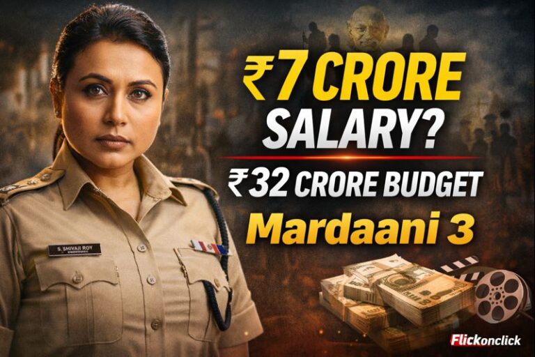 Rani Mukherjee Salary in Mardaani 3: Cast Fees & Movie Budget Mardaani 3 featured image showing Rani Mukherjee salary ₹7 crore and film budget ₹32 crore