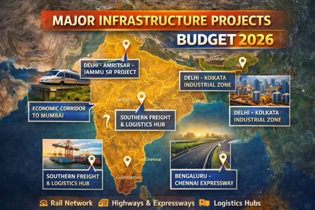 Map showing major infrastructure projects announced in Budget 2026