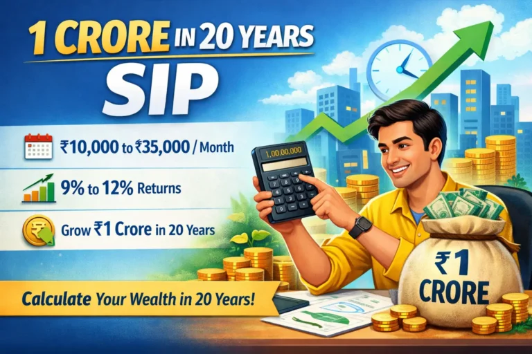 1 crore SIP calculator 20 years monthly investment plan with 9 to 12 percent returns and step up SIP growth strategy in India