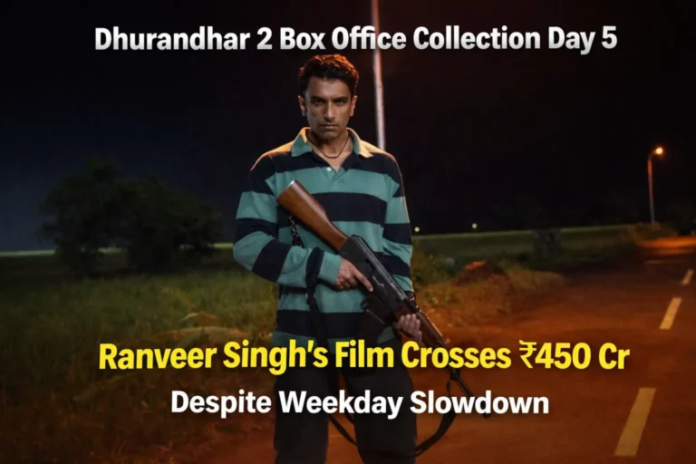 Dhurandhar 2 Box Office Collection Day 5: Ranveer Singh’s Film Crosses ₹450 Cr Despite Weekday Slowdown Dhurandhar 2 Box Office Collection Day 5: Ranveer Singh’s Film Crosses ₹450 Cr Despite Weekday Slowdown
