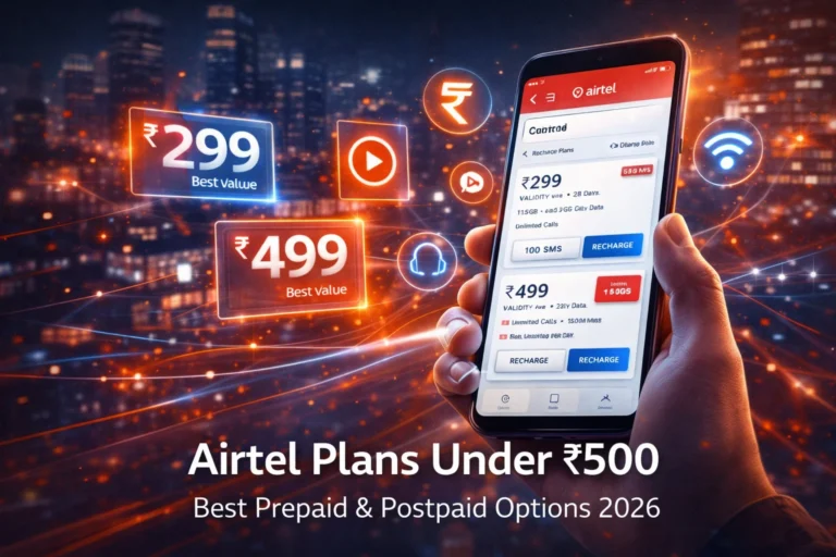Airtel Prepaid and Postpaid Plans: Here Are The Best Plans Under ₹500 in 2026 Airtel Plans Under ₹500 - Best Prepaid & Postpaid Options in 2026