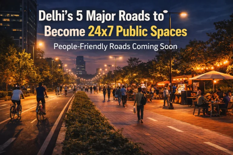 Delhi’s 5 Major Roads to Become 24-Hour People-Friendly Streets Coming Soon