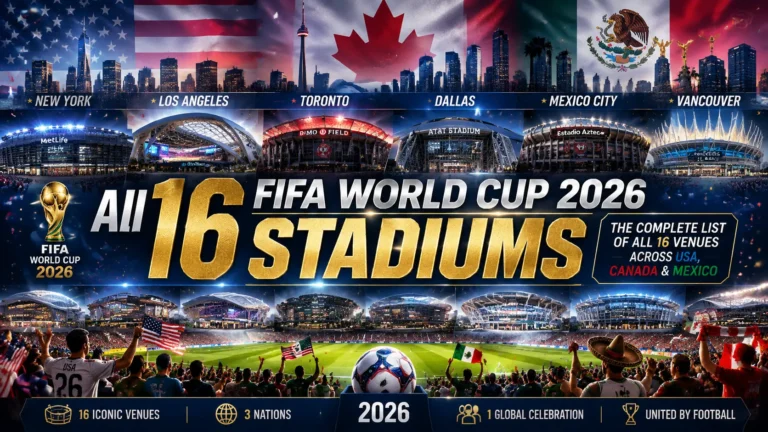 FIFA World Cup 2026 Stadiums — The Complete List of All 16 Venues Across USA, Canada and Mexico FIFA World Cup 2026 Stadiums — The Complete List of All 16 Venues Across USA, Canada and Mexico