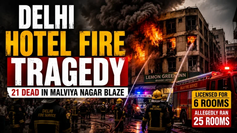 Delhi Hotel Fire Tragedy - 21 Dead in Malviya Nagar Blaze