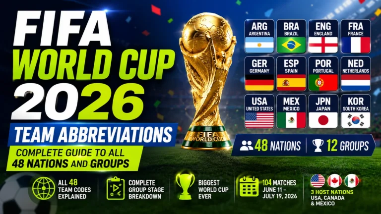 FIFA World Cup 2026 Team Abbreviations: Complete Guide to All 48 Nations and Groups 2026 FIFA World Cup Team Abbreviations - Complete Guide to All 48 Nations and Groups