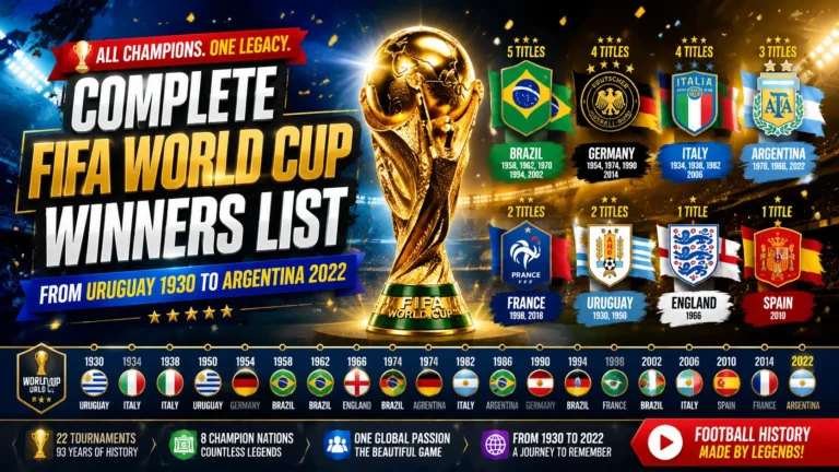 FIFA World Cup Champions: Complete List of All Winners From 1930 to 2022 FIFA World Cup Champions: Complete List of All Winners From 1930 to 2022