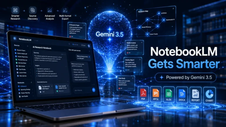 Google NotebookLM Gets Gemini 3.5 Upgrade with Smarter Research and New Export Tools Google NotebookLM Gets Gemini 3.5 Upgrade with Smarter Research and New Export Tools
