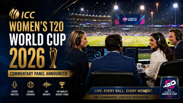 ICC Reveals Star-Studded Commentary Panel for Women’s T20 World Cup 2026 ICC Reveals Star-Studded Commentary Panel for Women’s T20 World Cup 2026