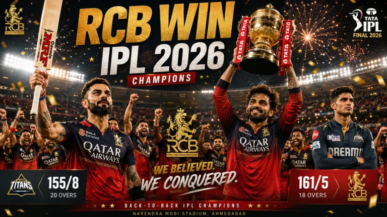 RCB Win IPL 2026 Final: King Kohli Delivers Again as Royal Challengers Bengaluru Clinches Consecutive IPL Championships RCB Win IPL 2026 Final: King Kohli Delivers Again as Royal Challengers Bengaluru Clinches Consecutive IPL Championships