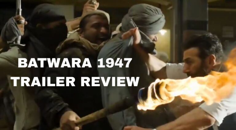 Sunny Deol faces an angry mob holding a burning torch in a scene from the Batwara 1947 trailer