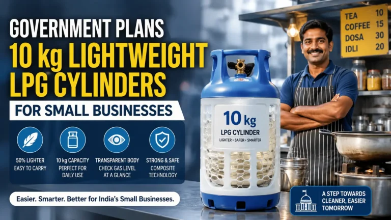 Modi Government Plans New 10 kg LPG Cylinder That Could Make Life Easier for Vendors and Tea Stall Owners Government Plans 10 kg Lightweight LPG Cylinders for Small Businesses
