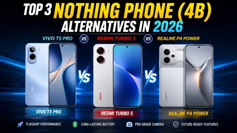 Top 3 Nothing Phone (4b) Alternatives in 2026 - Vivo T5 Pro vs Redmi Turbo 5 vs Realme P4 Power