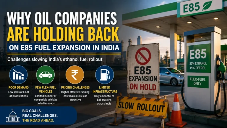 Why Oil Companies Are Not Rushing to Expand E85 Fuel — And What It Means for India’s Ethanol Plans Why Oil Companies Are Holding Back on E85 Fuel Expansion in India