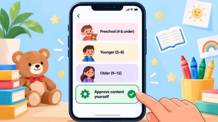 Choosing age-based content settings in YouTube Kids