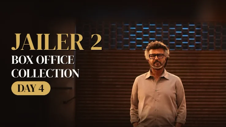 Rajinikanth in Jailer 2 standing in front of a shutter, with text Jailer 2 Box Office Collection Day 4