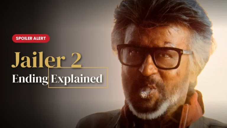 Jailer 2 ending explained, with Rajinikanth as Muthuvel Pandian in a close-up from the film