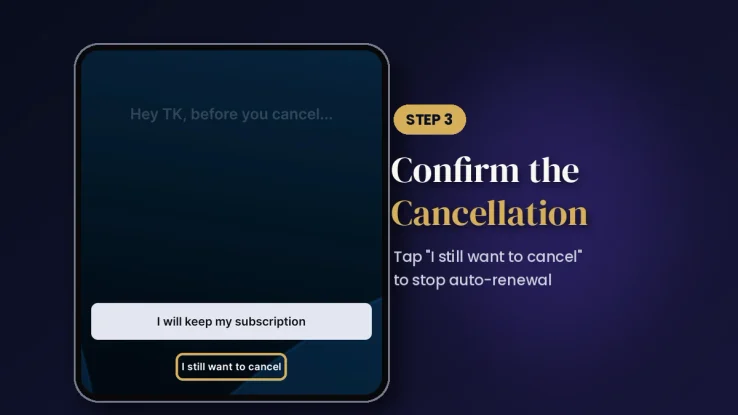 JioHotstar cancel confirmation screen with “I still want to cancel” option