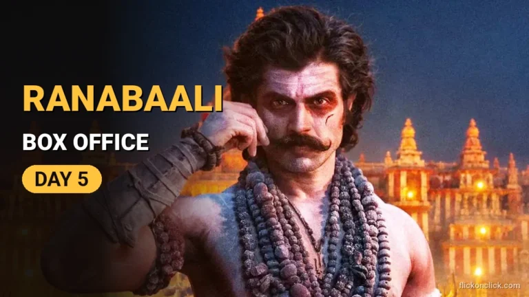 Ranabaali Box Office Collection Day 5: Dasara Boost for Vijay Deverakonda Film, Set to Cross Rs 50 Crore Worldwide Vijay Deverakonda in Ranabaali, with text Ranabaali Box Office Day 5