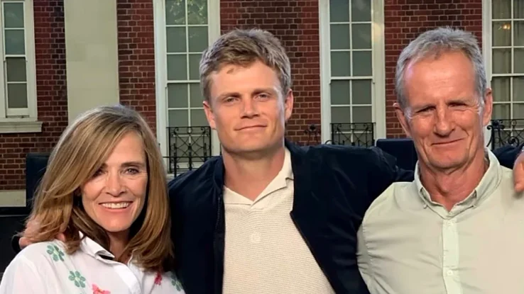 Ryan Rickelton with his mother and father